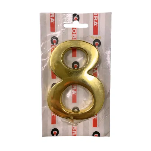 Domovní číslo COBRA číslice "8" výška 10cm, zlatá OLV, mosaz leštěná