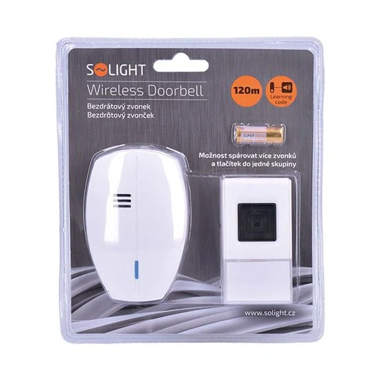 Bezdrátový zvonek Solight, do zásuvky, 120m, bílý