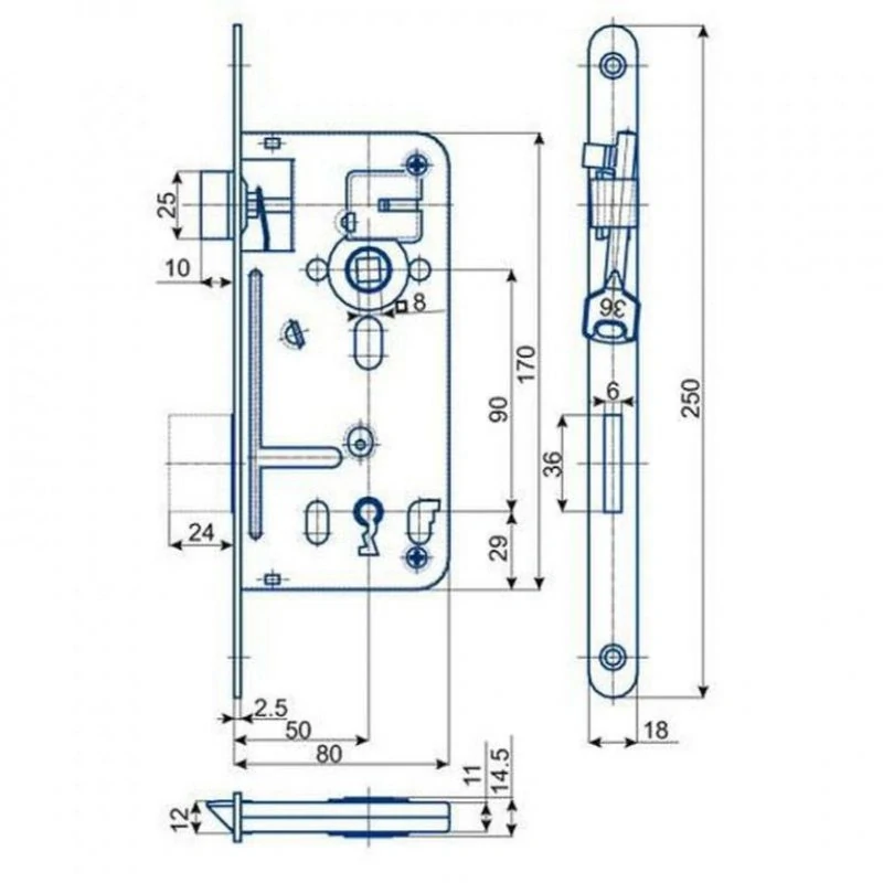 Zadlabací zámek HOBES 537C