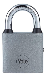 Visací zámek Yale Y111S/50/125/1, železný, šířka 50mm, 3 klíče, stříbrný