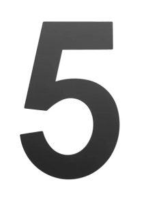 Domovní číslo Cobra "5" černé, 150 mm