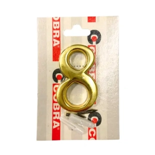 Domovní číslo COBRA číslice "8" výška 5cm, zlatá OLV, mosaz leštěná