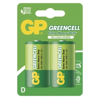 Baterie GP Greencell D, R20, Zn-Cl, 2 ks